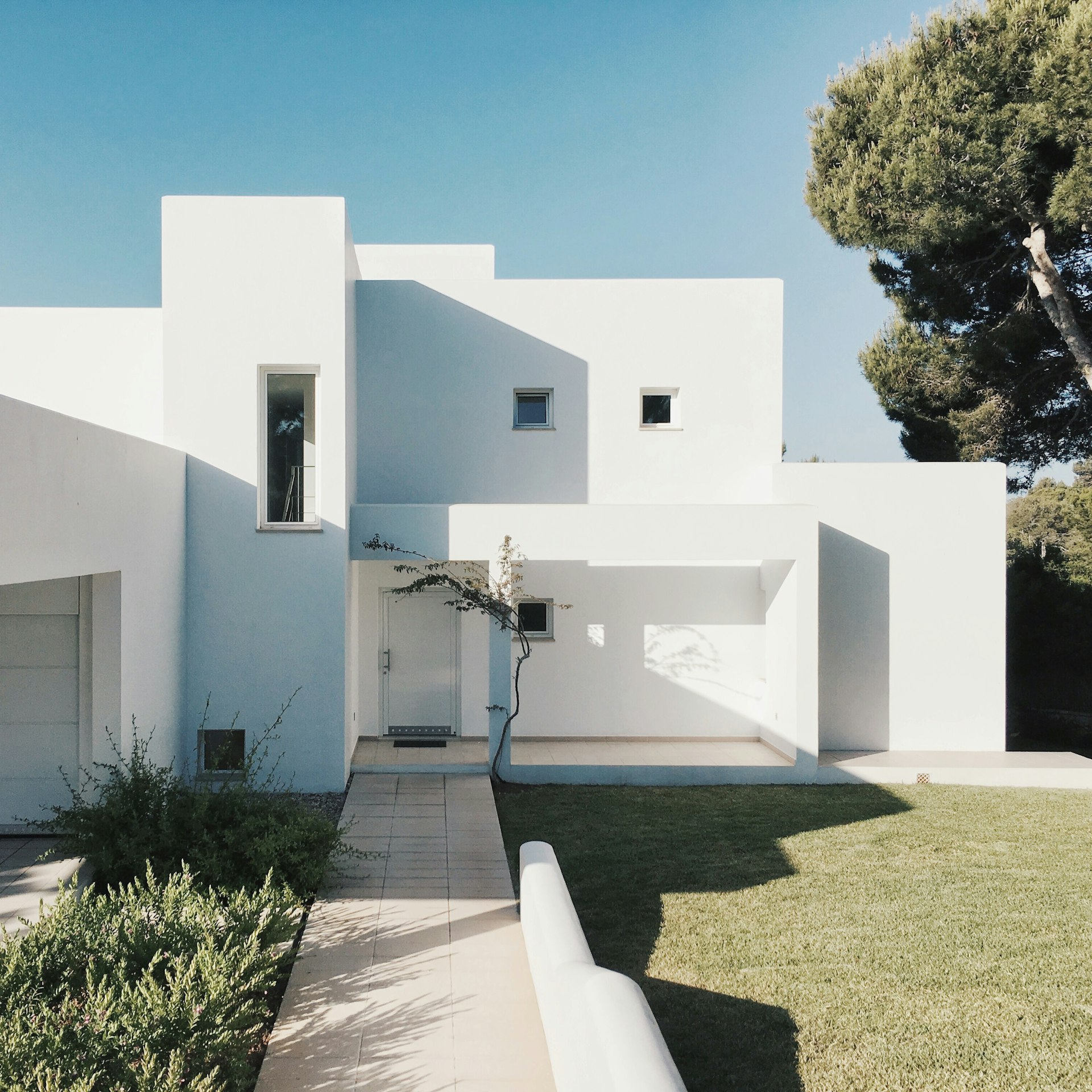 Modern hillside residence exterior